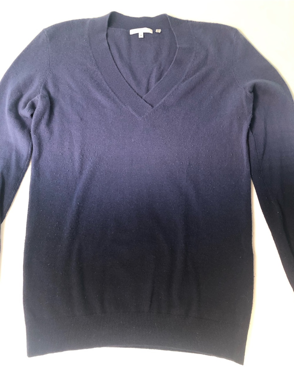 Men's Vince Luxe Cashmere V-Neck Blue Navy Hombre Medium Pullover Sweater